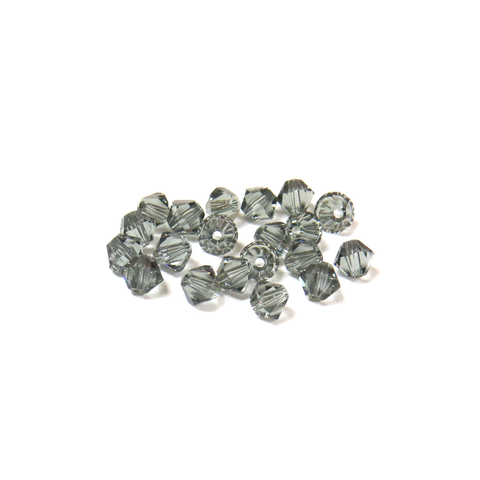 Swarovski Crystal, Bicone, 4mm - Black Diamond; 20 pcs
