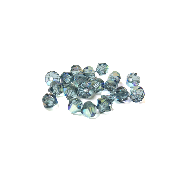 Swarovski Crystal, Bicone, 4mm - Indian Sapphire AB; 20 pcs