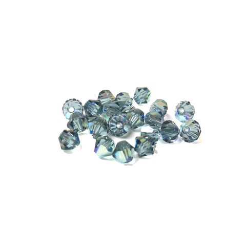 Swarovski Crystal, Bicone, 4mm - Indian Sapphire AB; 20 pcs