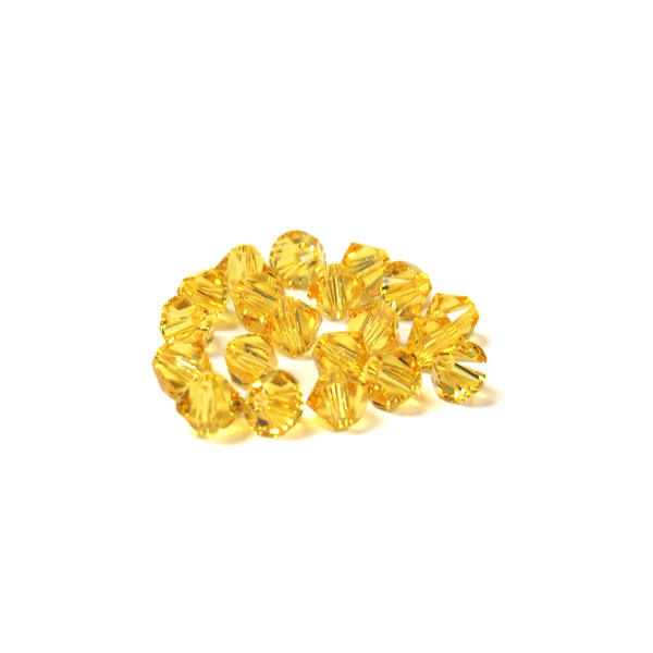 Swarovski Crystal, Bicone, 4mm - Light Topaz; 20 pcs