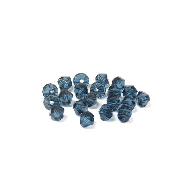 Swarovski Crystal, Bicone, 4mm - Montana; 20 pcs