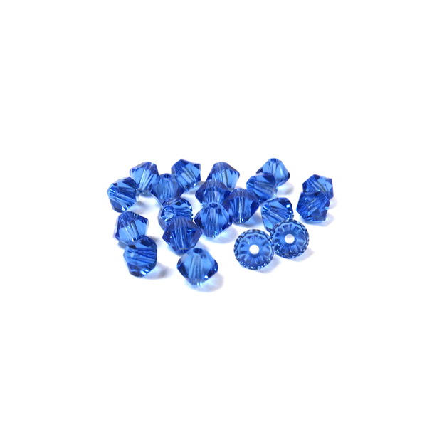 Swarovski Crystal, Bicone, 4mm -Sapphire; 20 pcs