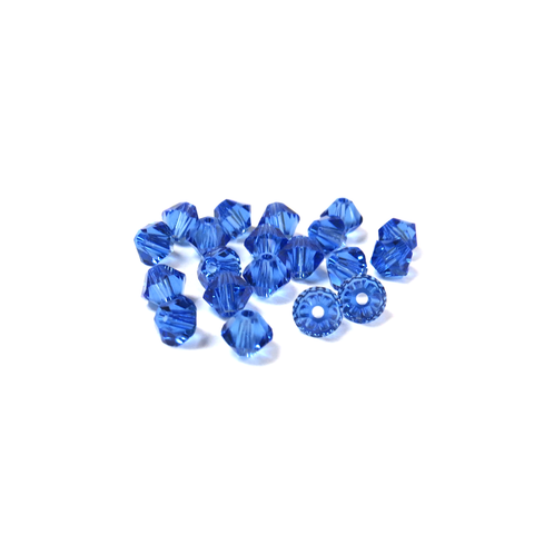 Swarovski Crystal, Bicone, 4mm -Sapphire; 20 pcs