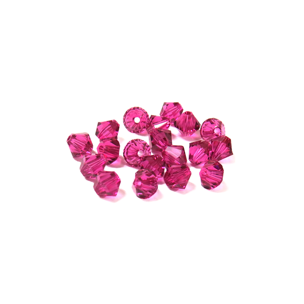 Swarovski Crystal, Bicone, 5MM - Fuchsia; 20 pcs