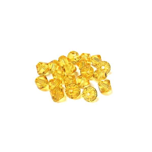 Swarovski Crystal, Bicone, 5MM - Light Topaz; 20 pcs