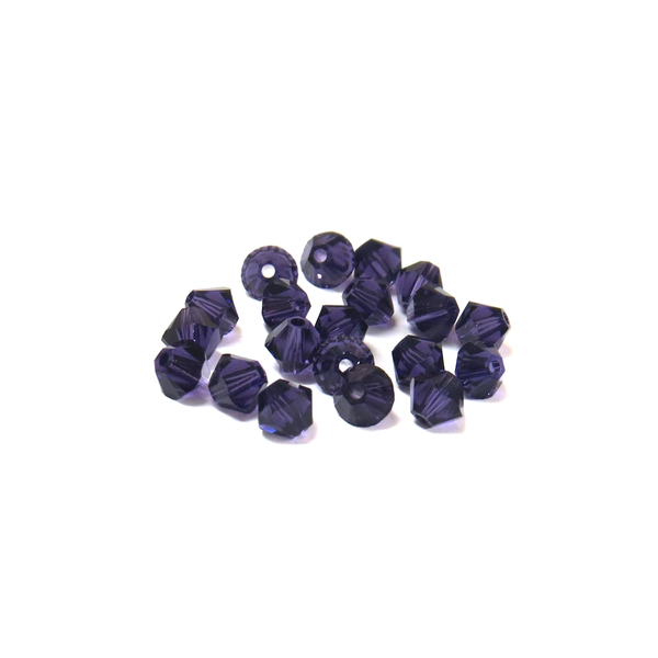 Swarovski Crystal, Bicone, 4mm - Purple Velvet; 20 pcs