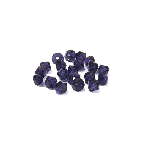 Swarovski Crystal, Bicone, 4mm - Purple Velvet; 20 pcs