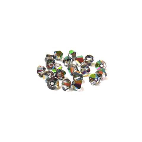 Swarovski Crystal, Bicone, 4mm - Vitrail AB; 20 pcs
