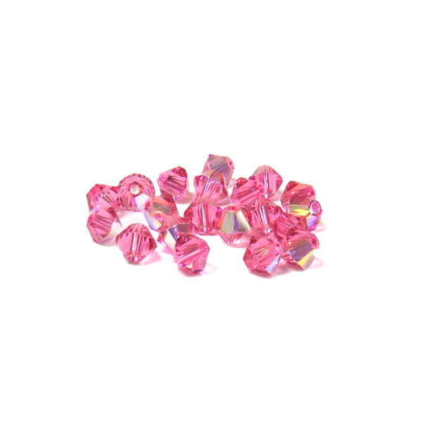 Swarovski Crystal, Bicone, 5mm - Rose AB; 20 pcs