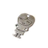 Girl Charm, Silver, 26x16mm - 1 piece