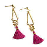 Earring Tassels Fuschia, 2 inches - 1 piece