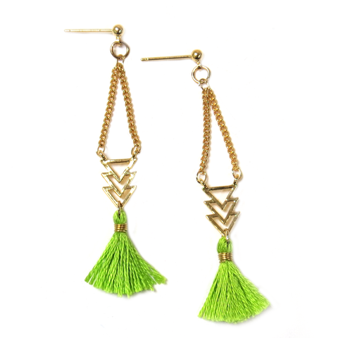 Earring Tassels Lime, 2 inches - 1 piece