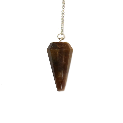Tiger Eye Crystal Pendulum  - Silver