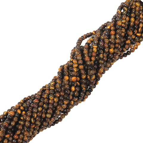 Round 4mm Brown Tiger Eye