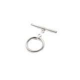 Toggle Smooth Round Clasp, Sterling Silver, 14mm - 1 piece