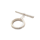 Toggle Stardust Clasp, Sterling Silver, 14mm - 1 piece