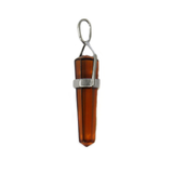 Topaz Genuine Amber Pendant, Sterling Silver, 56x14mm; 1 piece