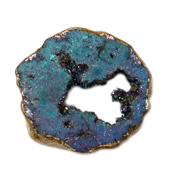 Aurora Boreal Glitter Druzy Bead, 43x42mm - 1 piece
