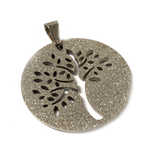 Tree of Life Stardust Pendant, Stainless Steel, 36mm, Silver - 1 piece