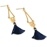 Earring Tassels Navy Blue, 2 inches - 1 piece