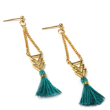 Earring Tassels Turquoise, 2 inches - 1 piece