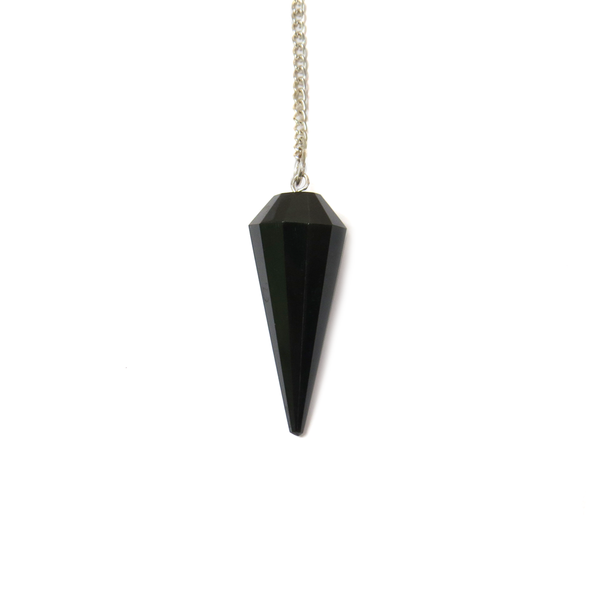 Tourmaline Crystal Pendulum - Silver