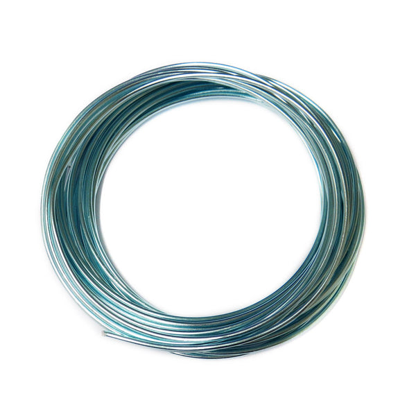 Aluminum Wire, Turquoise, 2mm, 4 yard roll; 1 roll