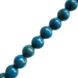 Turquoise with Pyrite Stripes, 9mm to 9.5mm; 1 strand