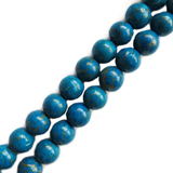Turquoise with Pyrite Stripes, Round, 10mm; 1 strand