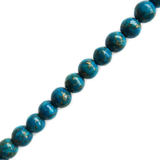 Turquoise with Pyrite Stripes, Round, 10mm; 1 strand