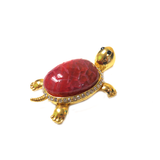 Fuschia Turtle Agate Pendant, Gold