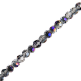 Grey AB, Round Faceted Glass Bead, 3mm; 1 strand
