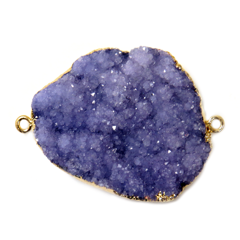 Druzy Purple Connector- Gold