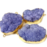 Druzy Purple Connector- Gold