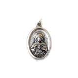 Virgin Mary Italian Charm, Antique Silver, 25x16mm - 1 piece