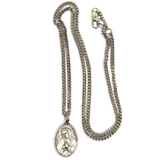 Virgin Mary Religious Necklace, 18" Long, Sterling Silver; 1 piece