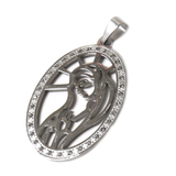 Virgin Mary Pendant, Stainless Steel, 47x32mm - 1 piece