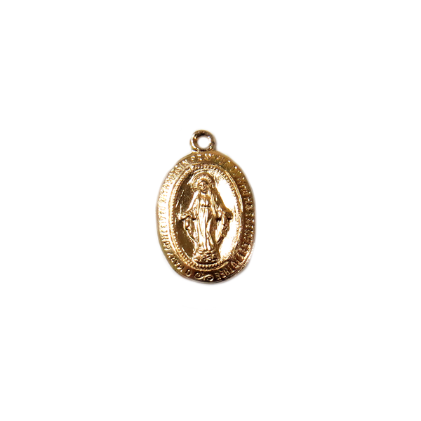 Virgin Mary Charm, Gold Filled, 9x12mm - 1 piece
