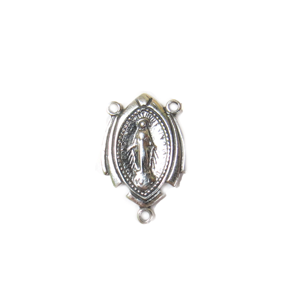 Virgin Mary Connector, Sterling Silver, 21x14mm; 1 piece