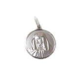Virgin Mary Charm, Italian Sterling Silver, 17mm - 1 piece