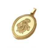 Religious Medal Pendant, Stainless Steel, Gold, 30x20mm - 1 piece