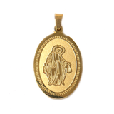 Religious Medal Pendant, Stainless Steel, Gold, 30x20mm - 1 piece