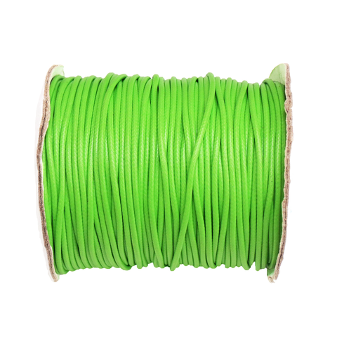 Waxed Cord Neon Green- 2.5mm; per yard