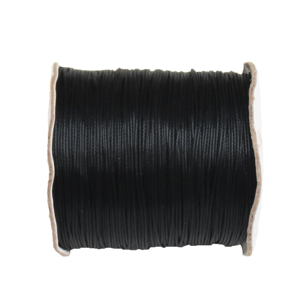 Waxed Cord Black- .5mm; per yard