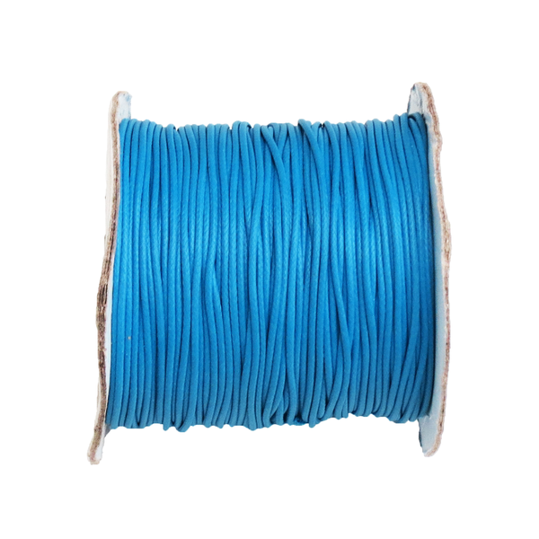 Cotton Waxed Cord Blue- 1mm; per yard