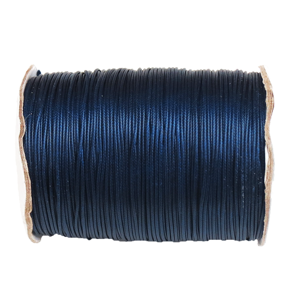 Cotton Waxed Cord Navy Blue- 1mm; per yard