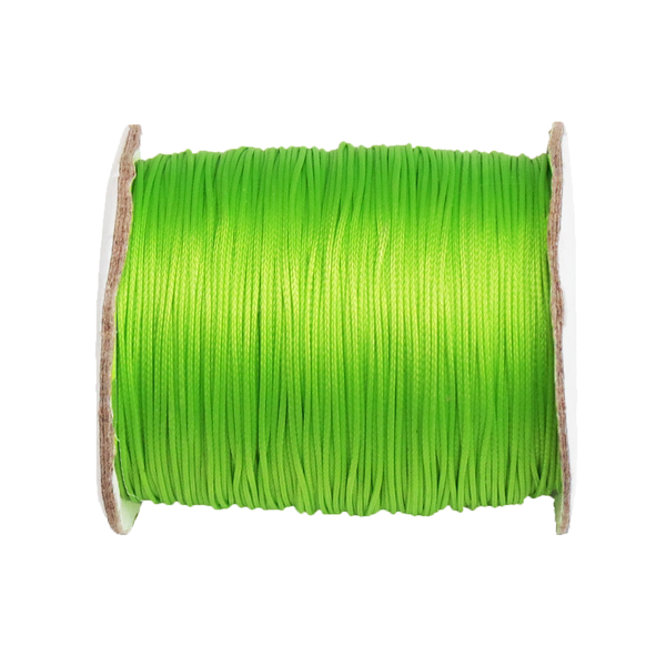 Waxed Cord Neon Green- .5mm; per yard