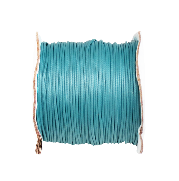 Cotton Waxed Cord Lt. Turquoise- 1mm; per yard