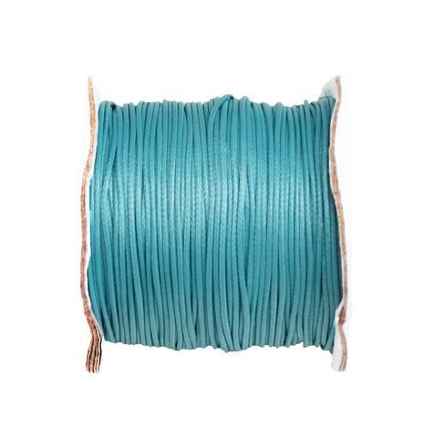 Cotton Waxed Cord Lt. Turquoise- 1mm; per yard