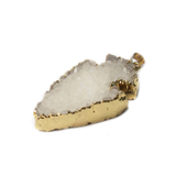 White Druzy Arrow Head Pendant - Gold